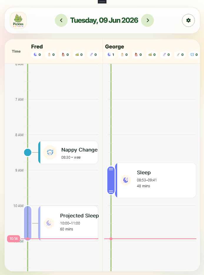 Pickles app timeline screenshot